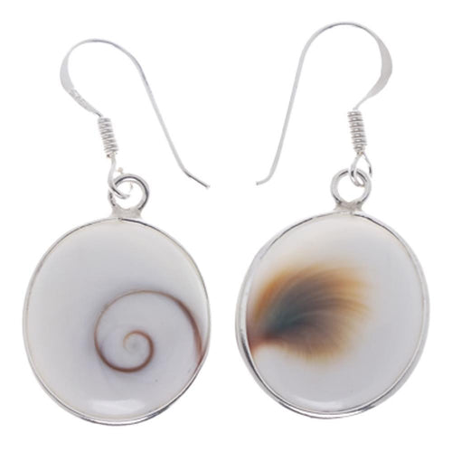 Shivaauge Silberohrringe oval gewölbt 10 mm Ohrringe 925er Silber Shiva Auge Eye Damen Schmuck