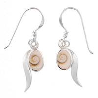 Load image into Gallery viewer, Shivaohrringe Zahl neun weiß 16 mm 925er Sterling Silber Ohrringe Shivaauge Shiva Auge
