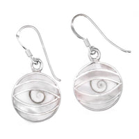 Load image into Gallery viewer, Shivaauge Perlmutt Mandel Silberohrringe Ohrringe 925er Sterling Silber Damen Schmuck Shiva Auge
