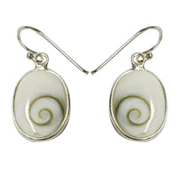 Load image into Gallery viewer, Oval Silberohrringe Shiva Auge eye ca. 12x17 mm Ohrhänger 925er Sterlingsilber Ohrringe
