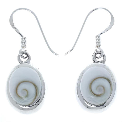 Shiva Auge eye Ohrringe massiv ca 10 mm breit 14 mm lang Silberfassung oval Ohrhänger Shivaauge