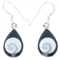 Load image into Gallery viewer, Shivaauge Silberohrringe Träne schwarz Ohrringe 925er Sterling Silber Shiva Auge Eye Damen Schmuck
