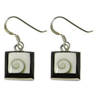 Load image into Gallery viewer, Shivaauge Silberohrringe Quadrat schwarz Ohrringe 925er Sterling Silber Shiva Auge Eye Damen Schmuck
