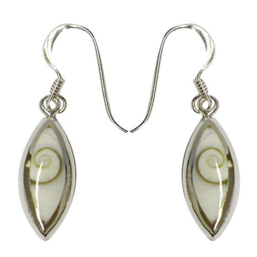 Shivaauge Silberohrringe spitze Ellipse Ohrringe Ohrhänger 925er Silber Shiva Auge Eye Damen Schmuck