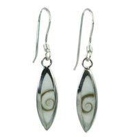 Load image into Gallery viewer, Shivaauge Silberohrringe Mandel 18 mm schmal Ohrringe 925er Silber Shiva Auge Eye Damen Schmuck
