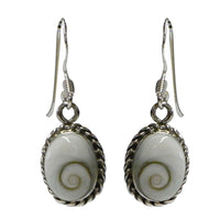 Load image into Gallery viewer, Shivaauge Flecht Rand Silberohrringe Ohrringe Ohrhänger 925er Silber oval Schmuck Shiva Auge

