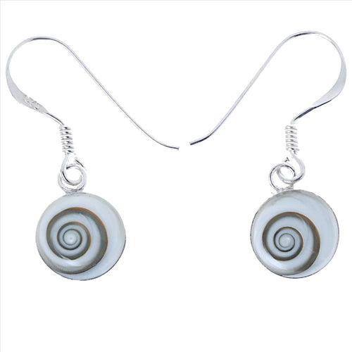 Shivaauge Silberohrringe rund 8 mm Ohrringe 925er Sterling Silber Shiva Auge Eye Damen Schmuck