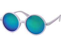 Load image into Gallery viewer, Sonnenbrille Hippie John Lennon Brille Nerd bunt verspiegelt 400 UV runde Gläser unisex
