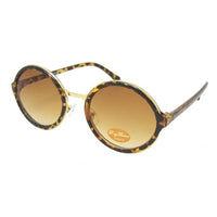 Load image into Gallery viewer, Sonnenbrille rund dick Vintage 400UV Metallsteg golden John Lennon Stil
