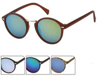 Load image into Gallery viewer, Sonnenbrille Panto Round 400 UV verspiegelt hoher Bogensteg Metall Rechtecke
