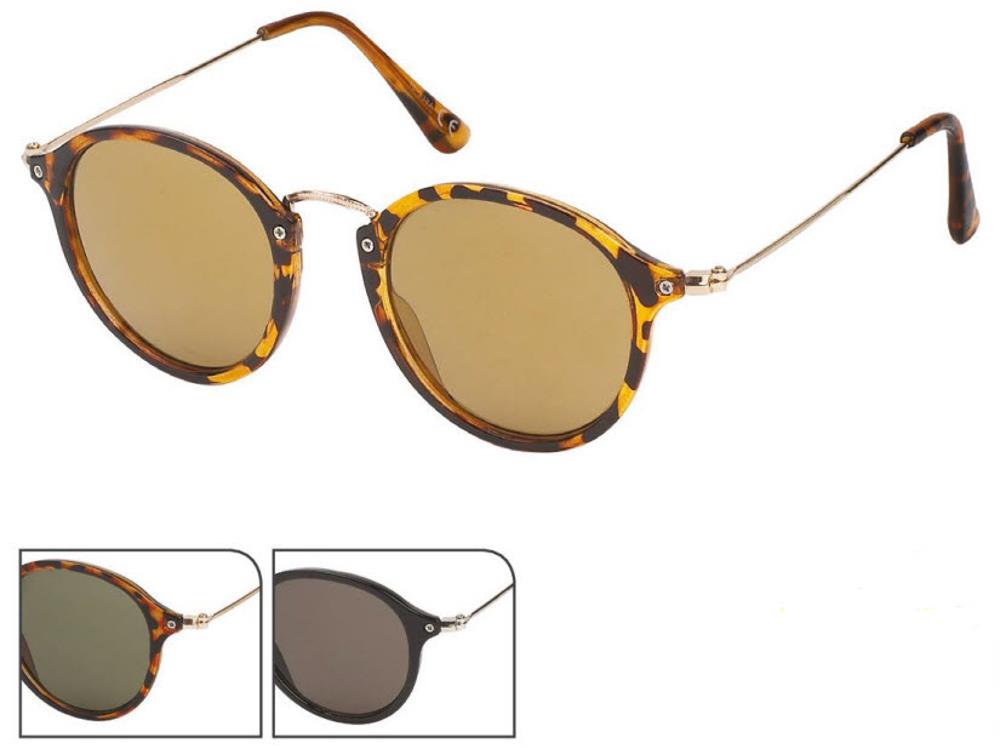 Retro Sonnenbrille Panto Round Glasses 400 UV Steg hoch geschwungen Metallbügel