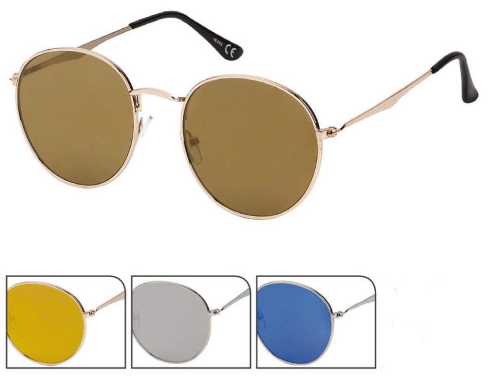 Sonnenbrille Pilotenbrille Panto Round 400 UV verspiegelt Steg lang geknickt