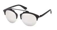 Load image into Gallery viewer, Sonnenbrille Retro Brille 400 UV Metall Zwicker Form unten frameless schwarz
