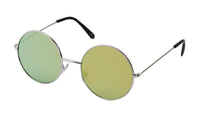 Load image into Gallery viewer, Sonnenbrille Round John-Lennon-Style 400 UV Metall silbern verspiegelt Steg lang

