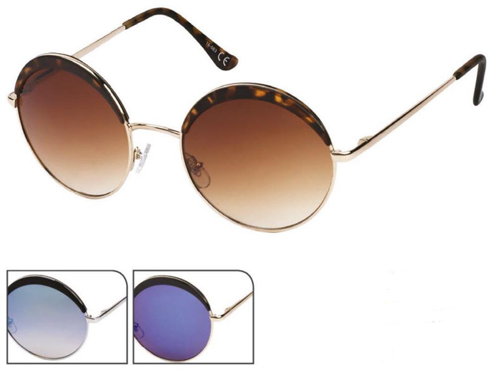 Sonnenbrille Round Glasses John-Lennon-Style 400 UV Metall Sichel Glasoberkante