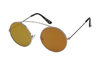 Load image into Gallery viewer, Sonnenbrille Round 400 UV Metall Bügeloberkante statt Steg bunt verspiegelt
