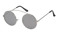 Load image into Gallery viewer, Sonnenbrille Round 400 UV Metall Bügeloberkante statt Steg bunt verspiegelt
