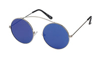 Load image into Gallery viewer, Sonnenbrille Round 400 UV Metall Bügeloberkante statt Steg bunt verspiegelt
