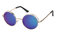 Cargar imagen en el visor de la galería, Sonnenbrille Round Glasses John-Lennon-Style 400UV Metalldoppelrahmen verspiegelt
