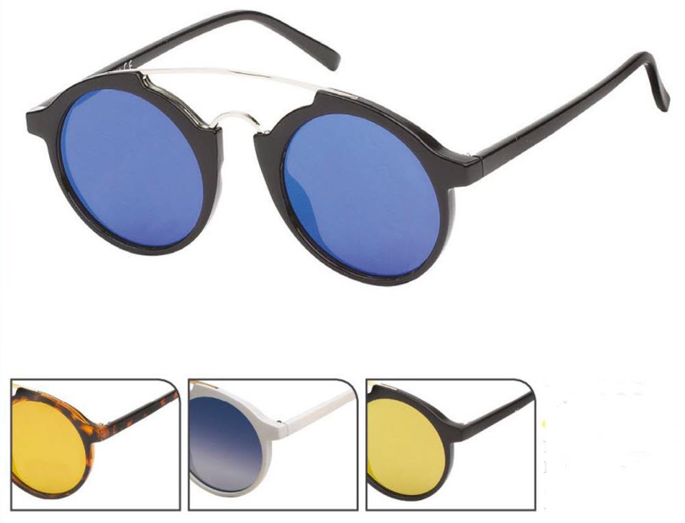 Sonnenbrille Round Glasses 400 UV Metalldoppelsteg Bogensteg Zwickerform