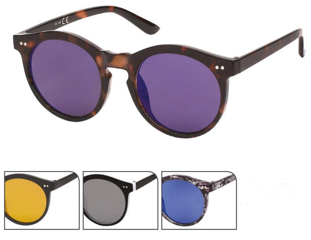 Sonnenbrille Panto Round Glasses 400 UV Schlüssellochsteg wellig zwei Punkte
