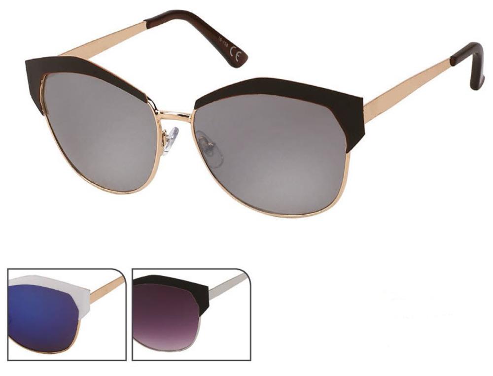 Sonnenbrille Pilotenbrille 400 UV Trapezform eckig Retro Rand Metall