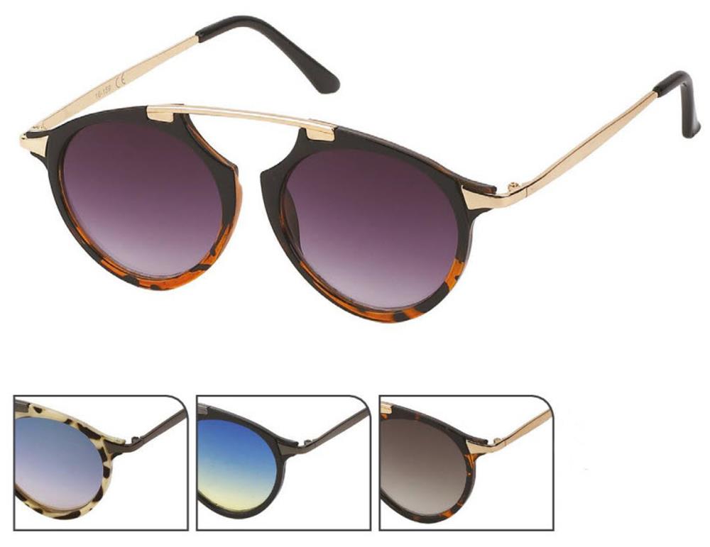 Sonnenbrille Retro Vintage Panto Brille 400 UV Metall Zwicker Form Bügel