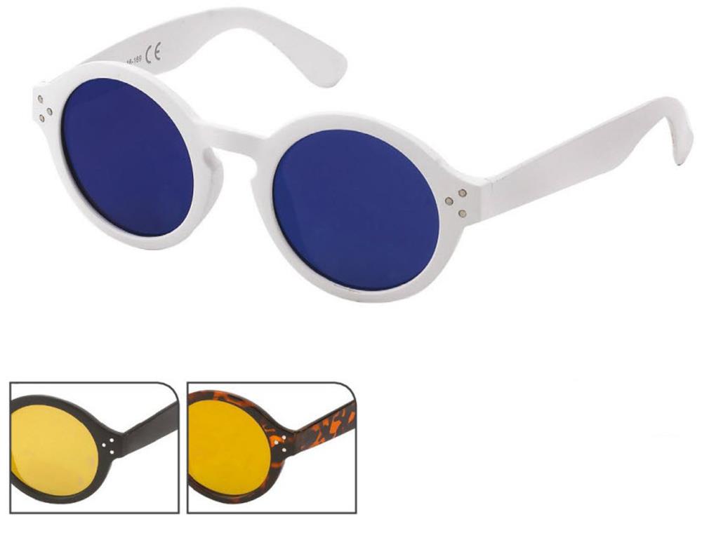 Sonnenbrille Retro Round Glasses 400 UV Schlüssellochsteg drei Zierpunkte