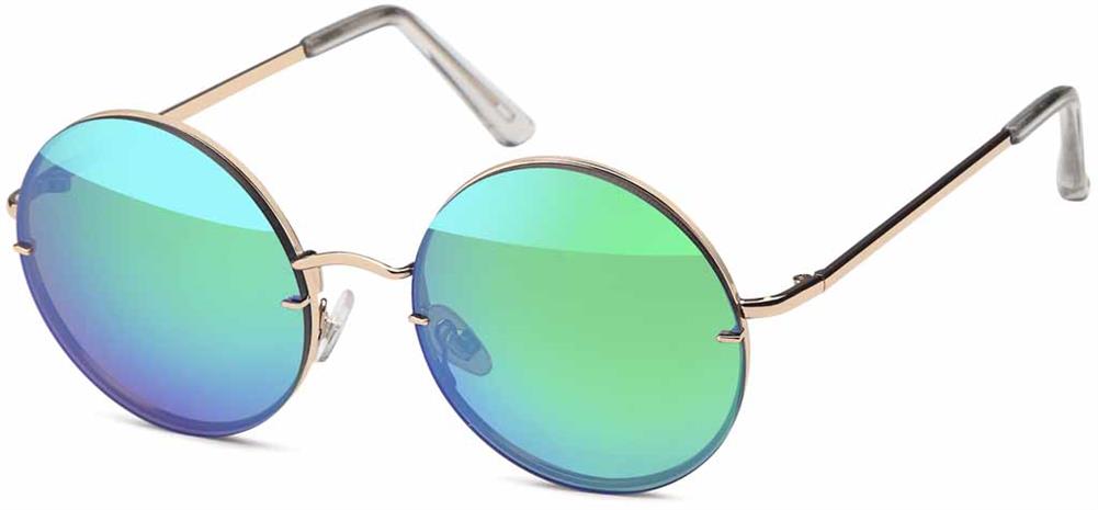 Sonnenbrille Flachglas Polycarbonat Round Glasses 400 UV Metall frameless