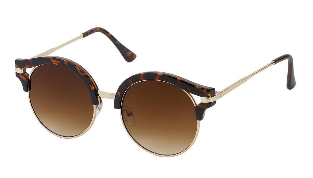 Sonnenbrille Round Glasses oben dicker Rand 400 UV Metall Retro