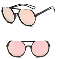 Load image into Gallery viewer, Sonnenbrille Flat-Top Round Glasses Retro oben frameless 400UV verspiegelt
