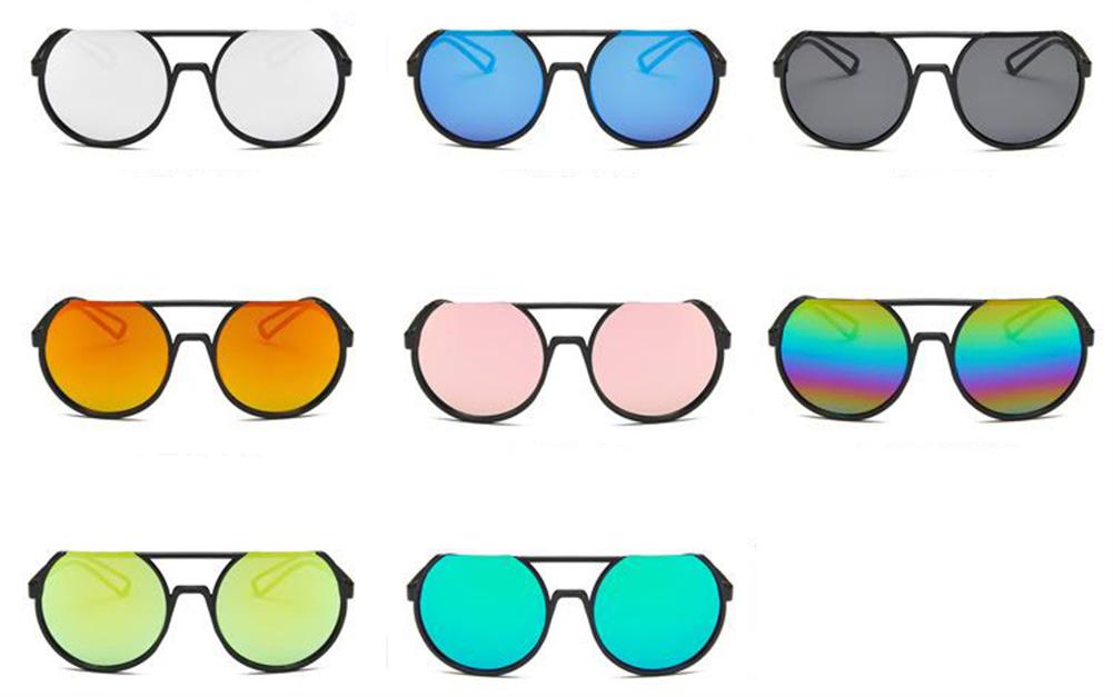 Sonnenbrille Flat-Top Round Glasses Retro oben frameless 400UV verspiegelt