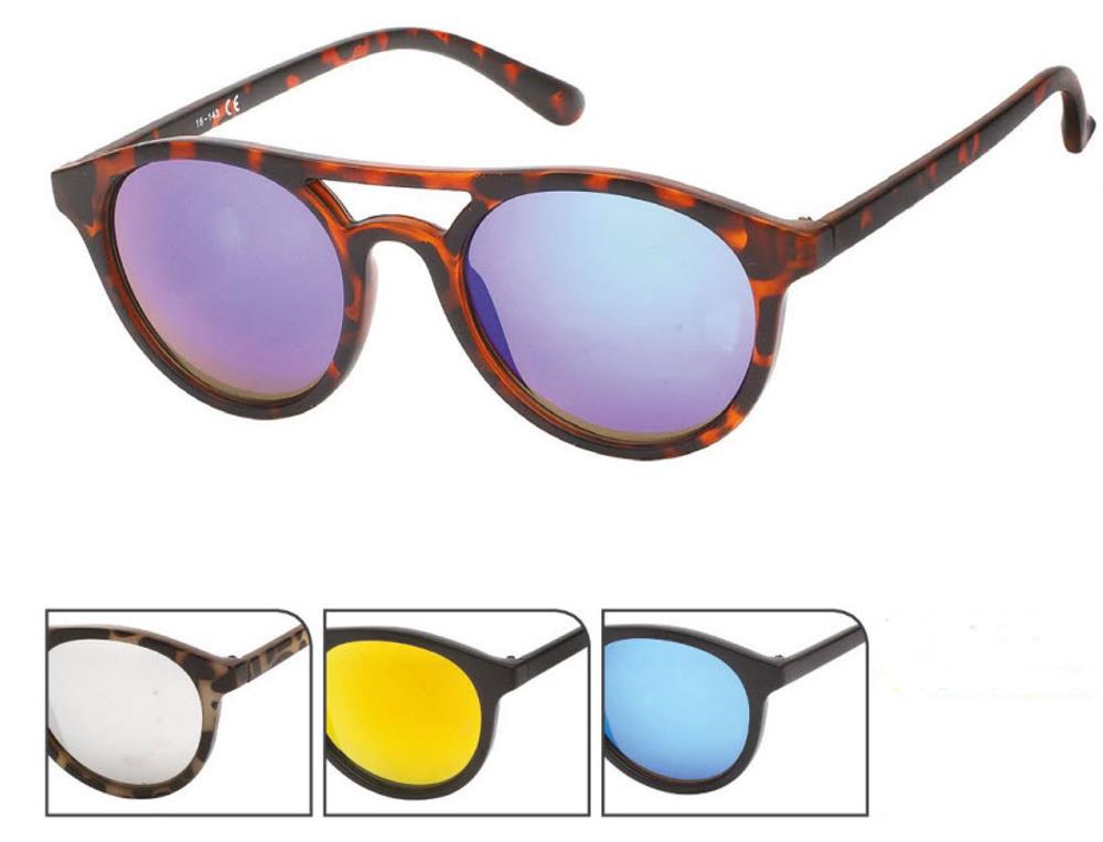 Sonnenbrille Retro 400 UV Panto Glasform Doppelsteg verspiegelt