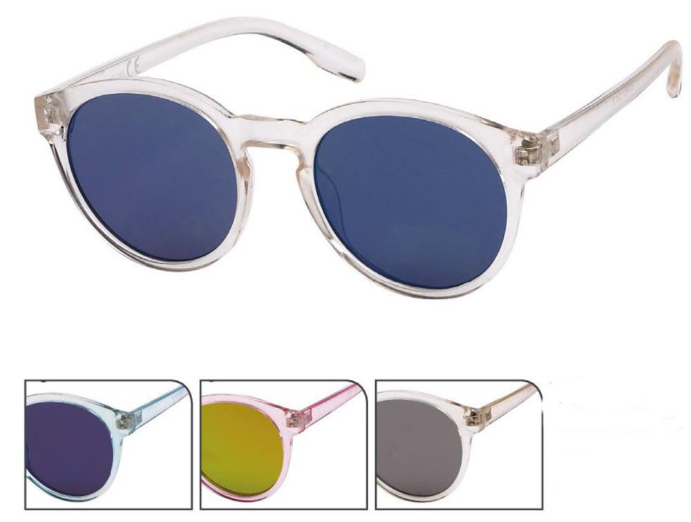 Sonnenbrille Panto 400 UV verspiegelt bunt transparent Schlüssellochsteg