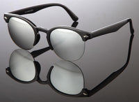 Load image into Gallery viewer, Sonnenbrille Panto semi frameless Retro 400UV Schlüsselloch Steg verspiegelt
