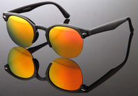 Load image into Gallery viewer, Sonnenbrille Panto semi frameless Retro 400UV Schlüsselloch Steg verspiegelt
