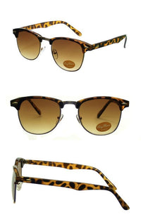 Load image into Gallery viewer, Sonnenbrille Retro Vintage 400UV Metallunterseite golden Nerd getönt
