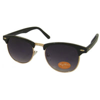 Load image into Gallery viewer, Sonnenbrille Retro Vintage 400UV Metallunterseite golden Nerd getönt
