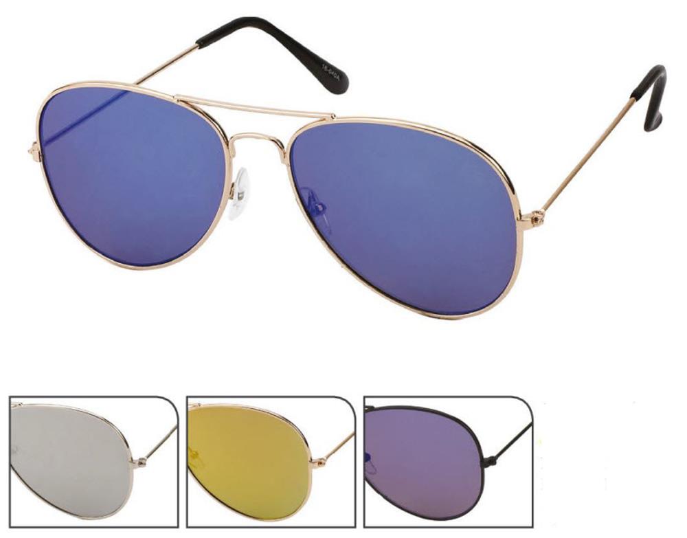 Sonnenbrille Piloten Retro Stil 400 UV Metallbügel verspiegelt pink blau silber