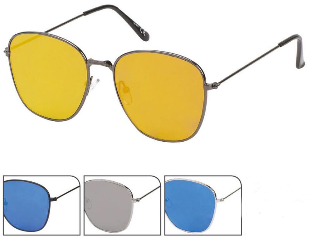 Sonnenbrille Piloten Stil 400 UV verspiegelt pink blau silber Trapez eckig