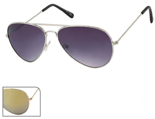 Sonnenbrille Pilotenbrille 400 UV Metallgestell golden verspiegelt lila getönt