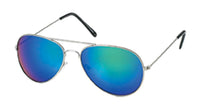 Load image into Gallery viewer, Sonnenbrille Pilotenbrille 400 UV bunt verspiegelt silberfarbenes Metallgestell
