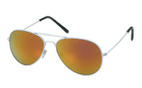 Load image into Gallery viewer, Sonnenbrille Pilotenbrille 400 UV weißes Metallgestell bunt verspiegelt

