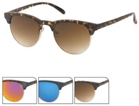 Load image into Gallery viewer, Sonnenbrille Halbrahmen 400UV verspiegelt Metall getigert
