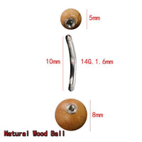 Cargar imagen en el visor de la galería, Bauchnabelpiercing Holz rot braun Kugeln Edelstahl
