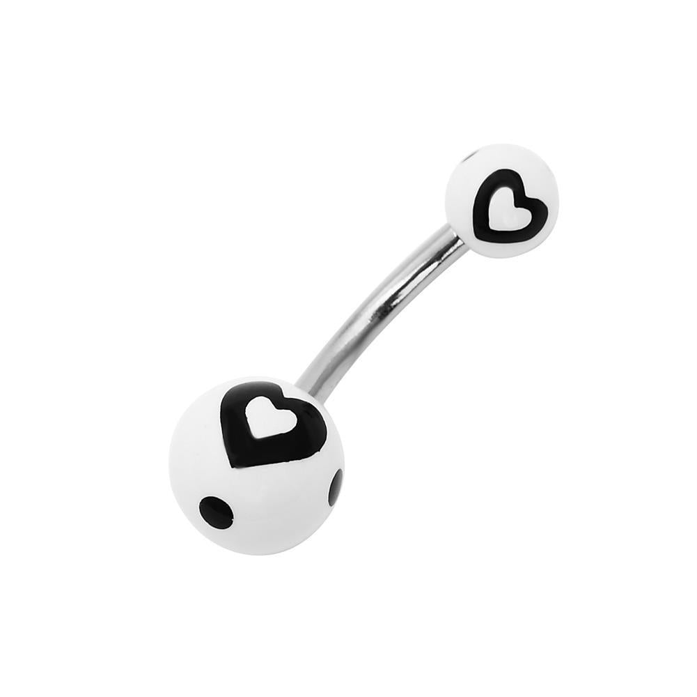 Bauchnabelpiercing Herz Punkte Bioflex 2 Kugeln Bananenpiercing Edelstahl nickelfrei