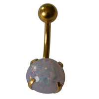 Cargar imagen en el visor de la galería, Bauchnabelpiercing Edelstahl gold Opalit Stab 10x1.6mm
