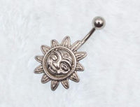 Cargar imagen en el visor de la galería, Bauchnabelpiercing Edelstahl Sonne silber
