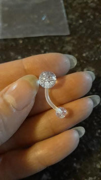 Cargar imagen en el visor de la galería, Bauchnabelpiercing Acryl Glitzer Kugeln 1.6 x10mm
