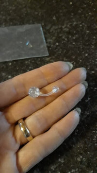 Cargar imagen en el visor de la galería, Bauchnabelpiercing Acryl Glitzer Kugeln 1.6 x10mm
